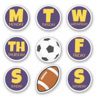 Days of the Week Sport Sticker Pack