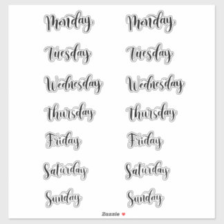 Days of The Week Sticker