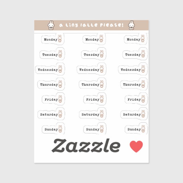 Days of the week sticker sheet (Feuille)