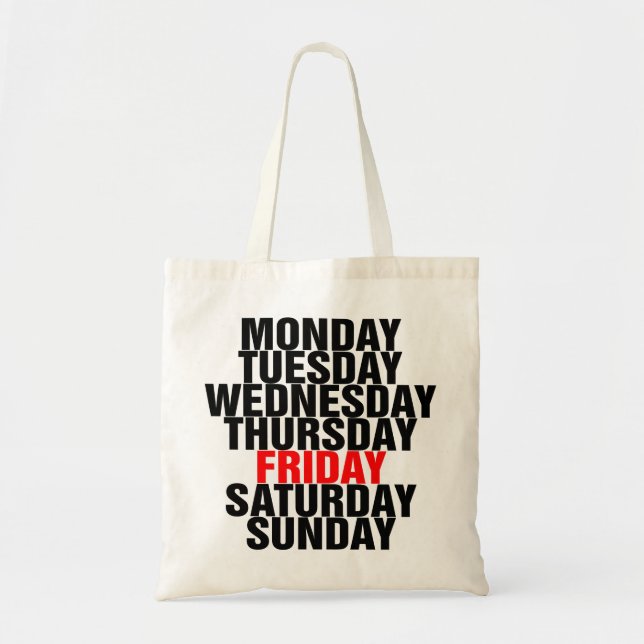 Days of the Week Tote Bag (Front)