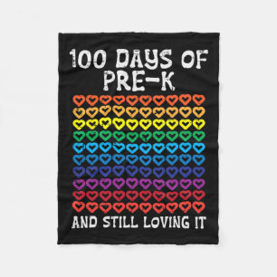 Days Pre-k Loving It Hearts 100th Day Of School Ki Fleece Blanket