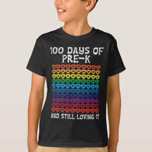Days Pre-k Loving It Hearts 100th Day Of School Ki T-Shirt