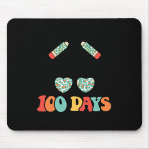 Days Smarter 100 Days Of School Messy Bun Black Gi Mouse Pad