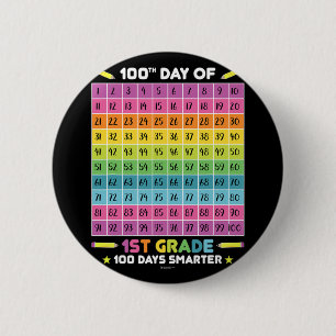 Days Smarter 100th Day Of School 1st Grade Student 2 Inch Round Button