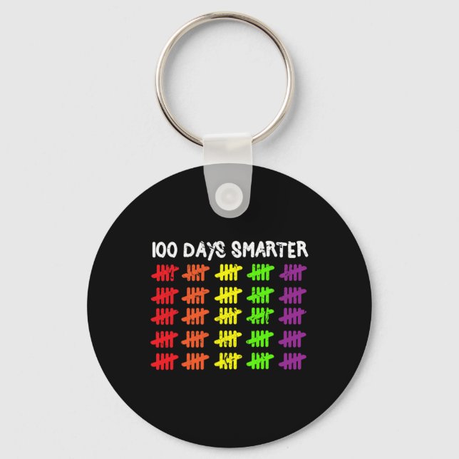 Days Smarter Counting Hash Marks Days Of School  Keychain (Front)