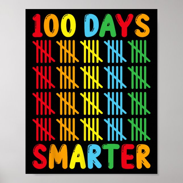 Days Smarter Fun Tally Teacher And Students Novelt Poster (Front)