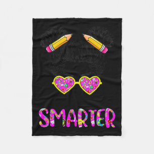 Days Smarter Girls Messy Bun Cute 100th Day Of Sch Fleece Blanket