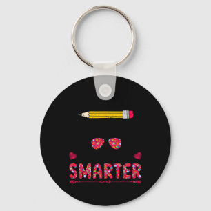 Days Smarter Girls Messy Bun Hair 100th Day Of Sch Keychain