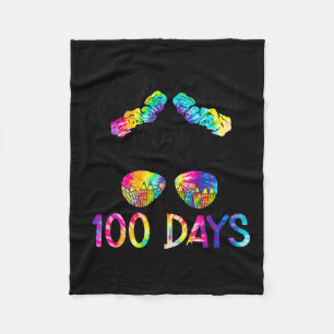 Days Smarter Happy 100 Days Of School Messy Bun Gi Fleece Blanket