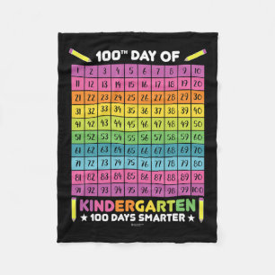 Days Smarter Kindergarten Students 100th Day Of Sc Fleece Blanket