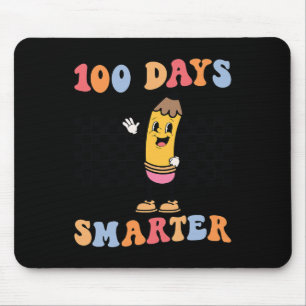 Days Smarter Retro Groovy Pencil 100 Days Of Schoo Mouse Pad