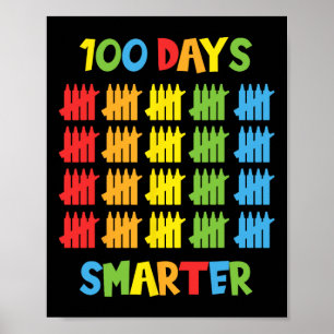 Days Smarter Teachers Kids Child 100th Day Of Scho Poster
