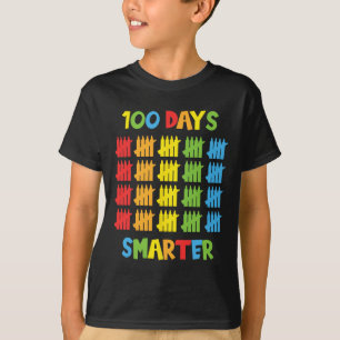 Days Smarter Teachers Kids Child 100th Day Of Scho T-Shirt