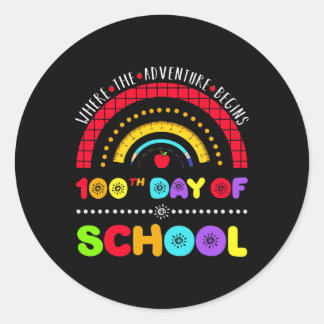 Days Smarter Where Adventure Begins 100th Day Of S Classic Round Sticker