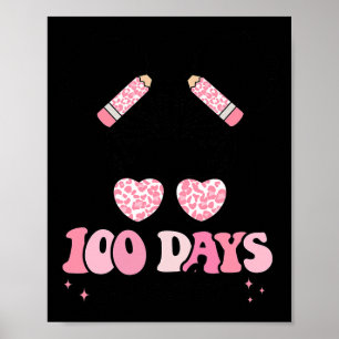 Days Sweeter 100 Days Of School Messy Bun Black Gi Poster