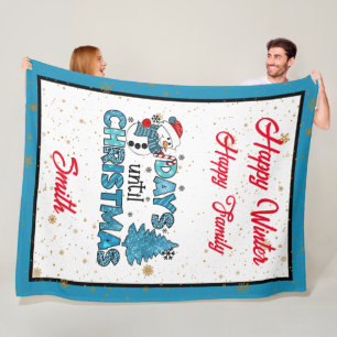 Days Until Christmas Customize Fleece Blanket