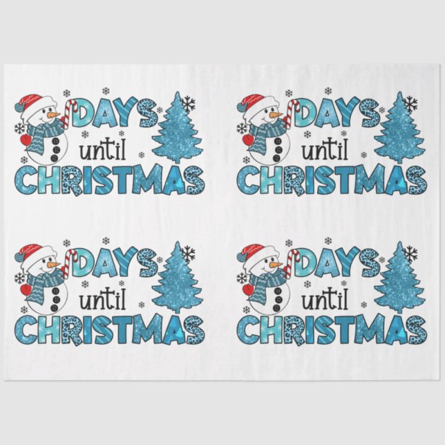 Days Until Christmas Customize Tissue Paper (Front)