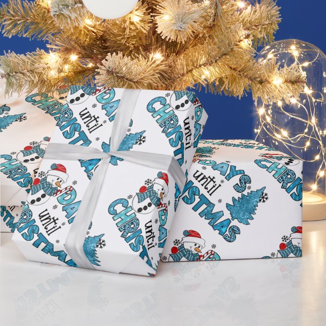 Days Until Christmas Customize Wrapping Paper (Holidays)