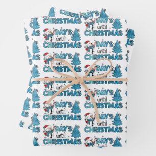 Days Until Christmas Customize Wrapping Paper Sheet