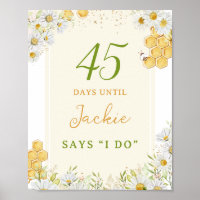 Days Until Wedding Bumblebee Daisy Bridal Shower