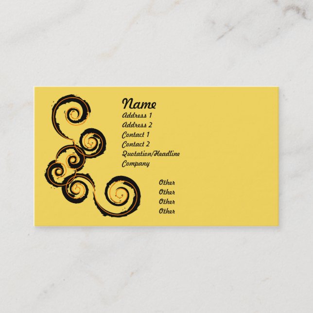 Daystorm - Yellow Business Card (Front)