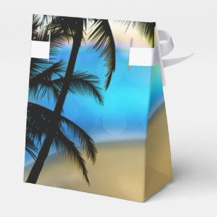Daytime Beach & Palm Trees Tropical Favour Boxes