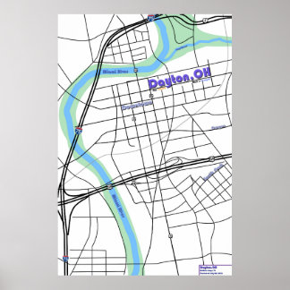 Dayton OH Map Poster