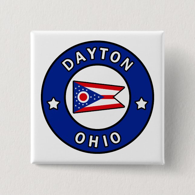 Dayton Ohio 2 Inch Square Button (Front)