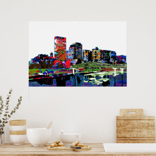 Dayton, Ohio in graffiti Poster