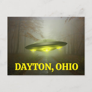 DAYTON, OHIO SPACESHIP UFO Postcard