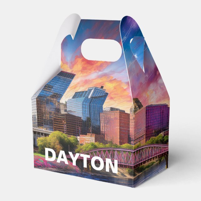 Dayton Skyline Abstract Art Favor Box (Front Side)