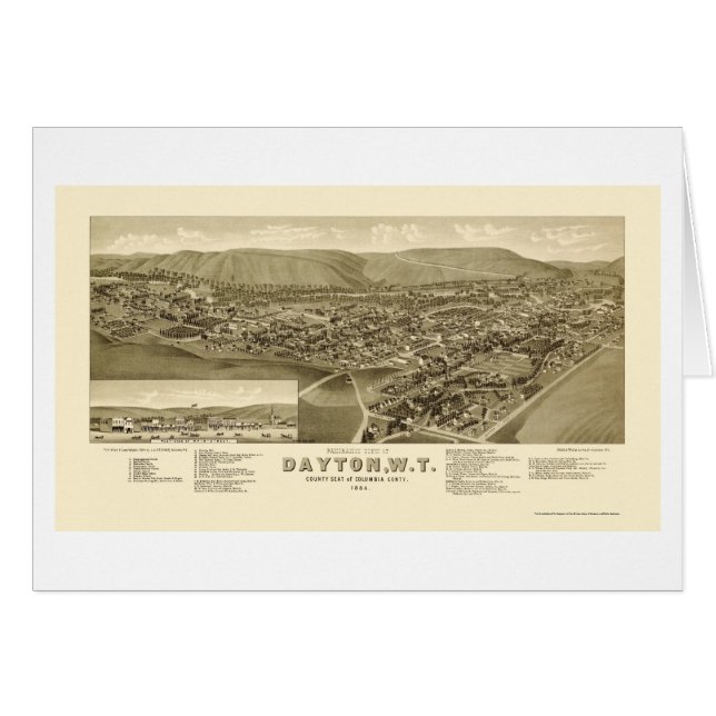 Dayton, WA Panoramic Map - 1884 (Front Horizontal)