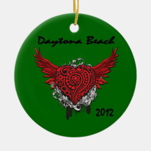 Daytona Beach 2012 Tattoo Style Heart Ornament