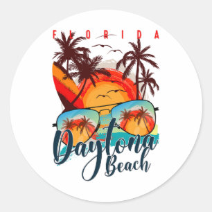 Daytona Beach Fl. Summer Vacation Trip - Florida B Classic Round Sticker