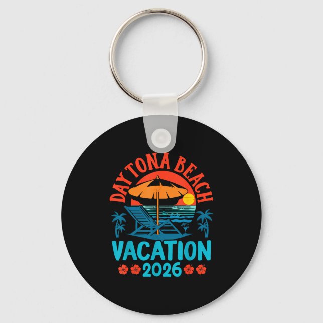 Daytona Beach Florida 2026 Family Vacation Summer  Keychain (Front)
