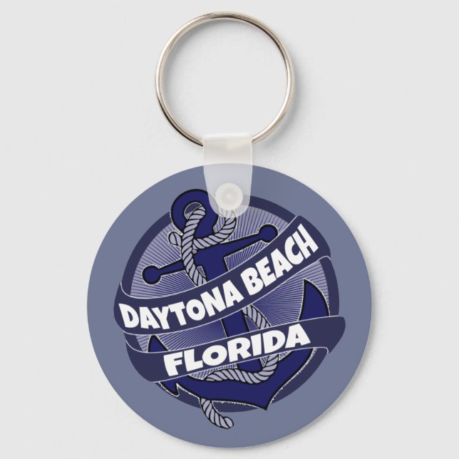 Daytona Beach Florida anchor swirl keychain (Front)