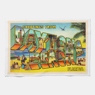Daytona Beach Florida FL Large Letter Postcard Kitchen Towel