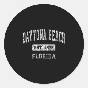 Daytona Beach Florida Fl Vintage Established Sport Classic Round Sticker