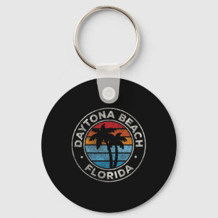 Daytona Beach Florida Fl Vintage Graphic Retro 70s Keychain