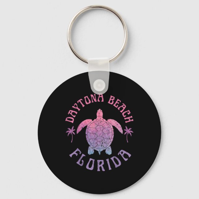 Daytona Beach Florida Sea Turtle Summer Vacation  Keychain (Front)