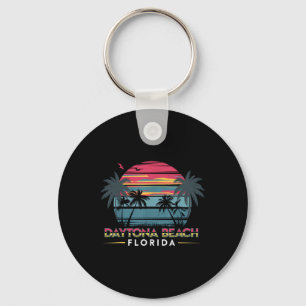 Daytona Beach Florida Summer Vacation Retro Design Keychain