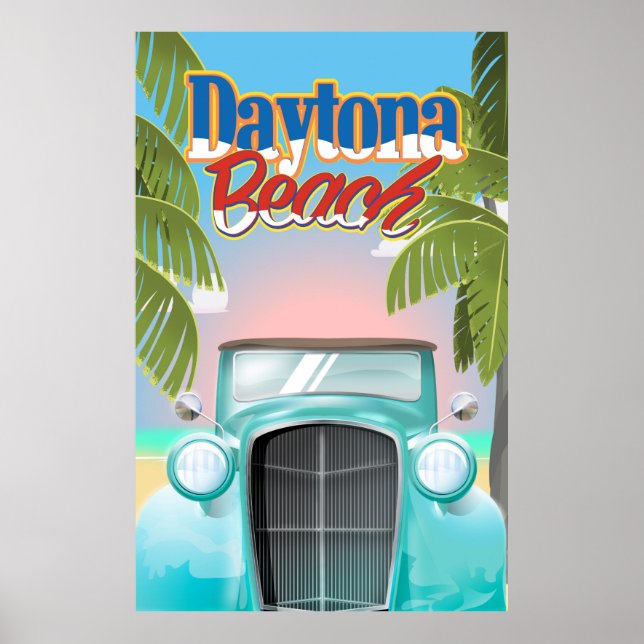 Daytona Beach, Florida USA vintage travel poster (Front)
