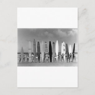 Daytona Beach Vintage long board Surf Group Photo Postcard