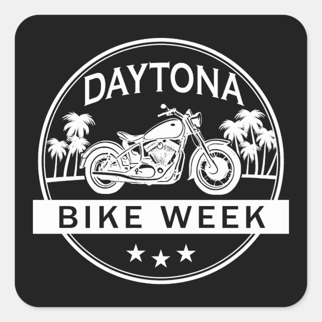 Daytona Bike Week Motorbike Square Sticker (Front)