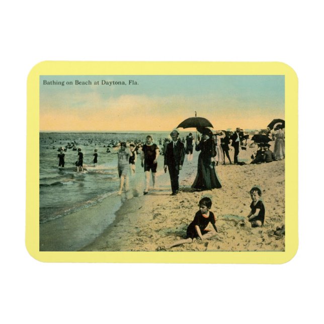 Daytona Florida, Bathing on Beach Vintage Magnet (Horizontal)