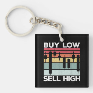 Daytrading Buy low sell high Candlesticks  Keychain