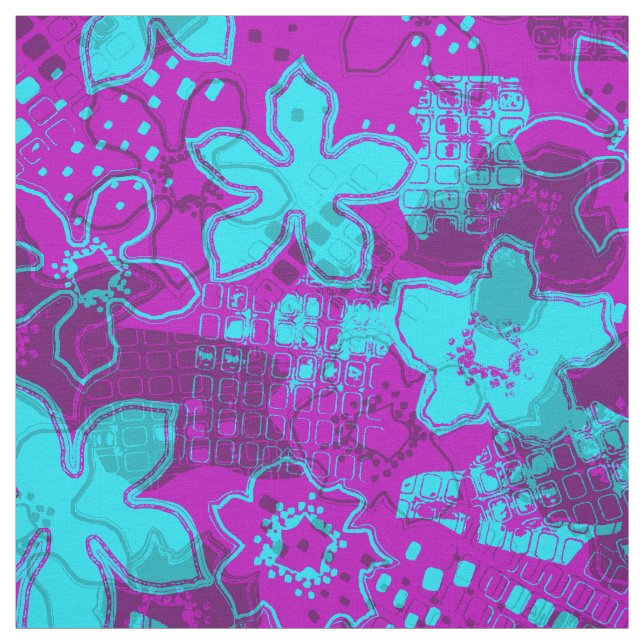 Daytrip Retro Psychedelic Floral Fabric (Swatch)