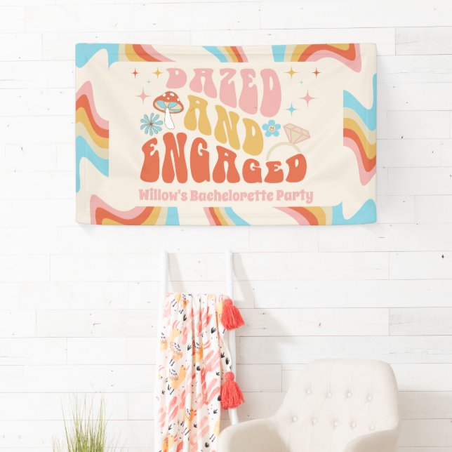 Dazed And Engaged Bachelorette Party Decor Banner (Insitu)