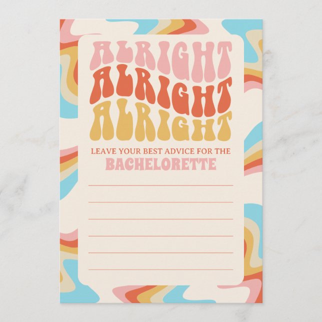 Dazed And Engaged Bachelorette Party Game Advice Card (Front)