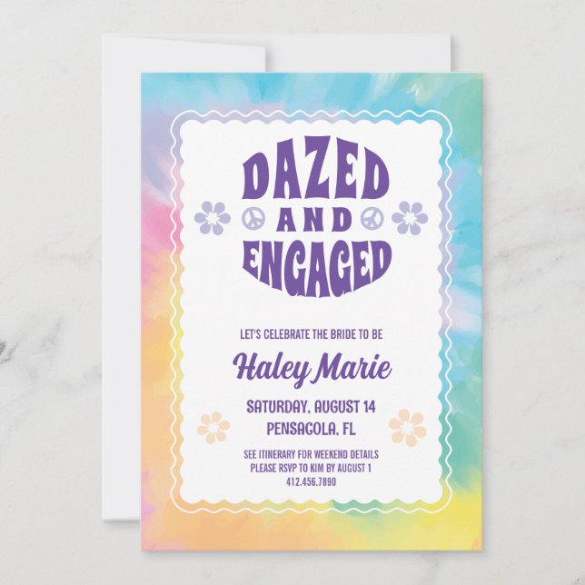 Dazed and Engaged Bachelorette Party Invitation (Front)